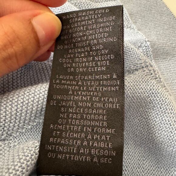 NWOT Magaschoni Argyle Knit Jacquard Pattern Short Sleeve Button Down Blue Men L - Picture 4 of 9